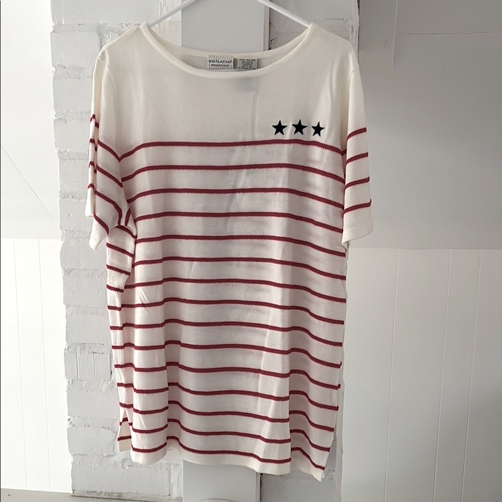 NWT White top with red striped and blue stars